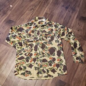 Walls Duck Camo Button Down Men's Shirt Sz L